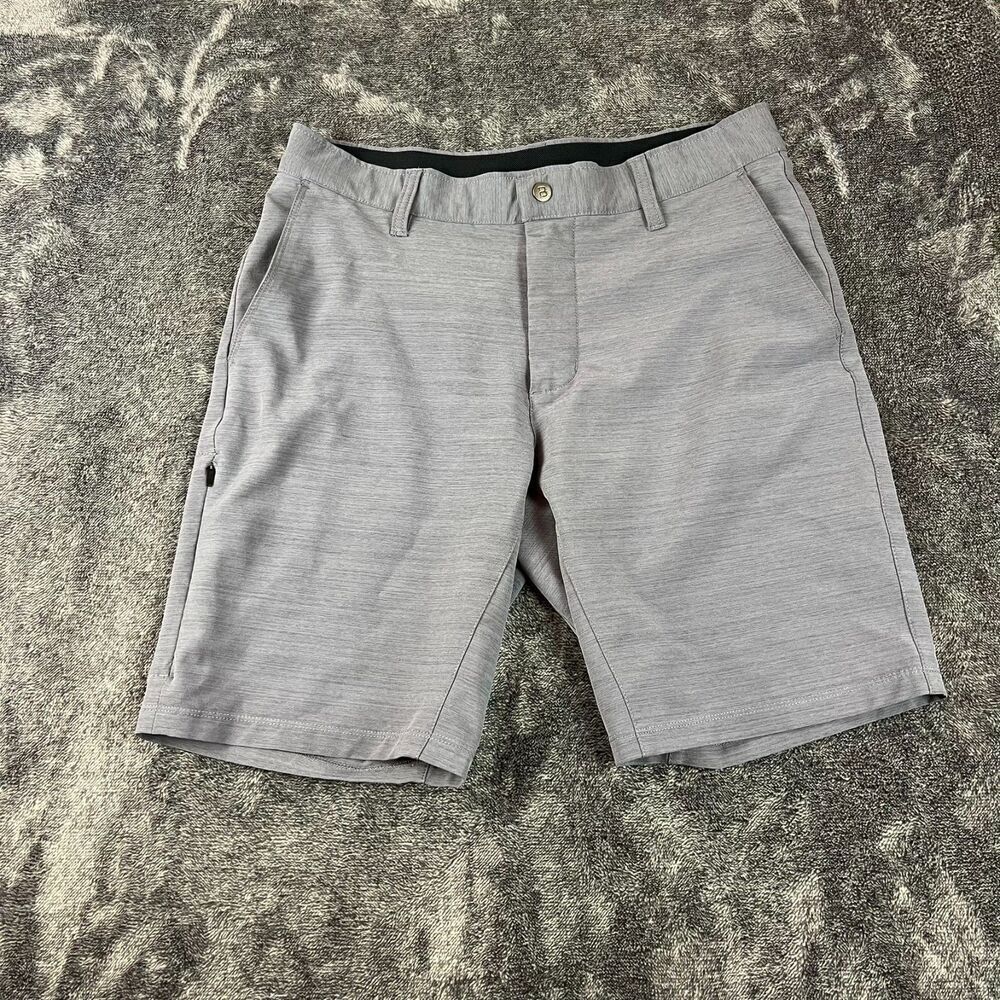 BYLT Kinetic Chino Shorts Heather Gray Men's M 9" Inseam Golf Hybrid